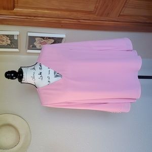 Alfani Ruffled Bell Sleeve Blouse Pink Size 14 PETITE